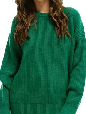 Aviator nation vintage cabin unisex cashmere Sweater in Emerald Green.